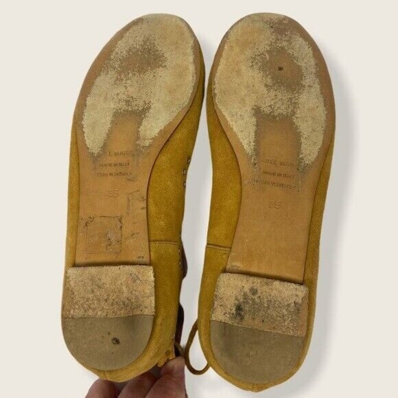 Isabel Marant Leo Lace Up Calfskin Leather Flats Womens Size‎ 35 or 5 Tan Brown - Picture 9 of 12